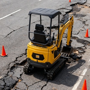 Escavadora Mini Crawler Amarela CHUANGLIAN 1700kg Sistema Hidráulico Capacidade do Balde de 0,03m Motor LAIDONG380 Garantia de 1 Ano - Product Image 3