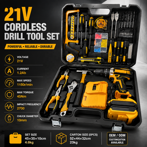 <span class=keywords><strong>Perceuse</strong></span>-visseuse à percussion électrique sans fil puissante, <span class=keywords><strong>mandrin</strong></span> sans clé, kit d'outils à main, batterie lithium-ion, vitesse variable pour le bricolage CE - Product Image 1