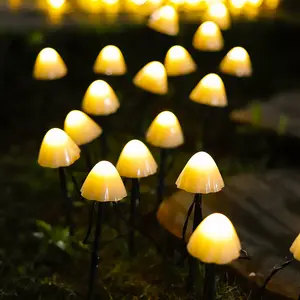 Alimentation d'usine, chemin personnalisé, alimentation solaire, lumière de vacances, guirlande Led couleur, jardin féerique, lampe champignon