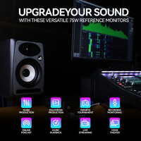 Enceintes de monitoring audio professionnelles Pure M5 avec réglages HF 4 bandes, boîtier métallique pour home cinéma, ordinateurs et salles de contrôle