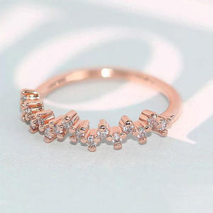 Anello di Lusso Q161 in Oro Rosa con Diamante, Gioiello da Sposa per Donna con Diamante Naturale Taglio Brillante Rotondo Colore G - Product Image 3