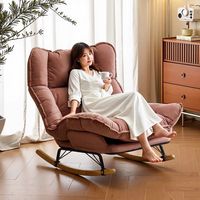 Fauteuil à bascule - Canapé lounge - Cadre en métal et daim - Minimaliste moderne - Pliable - Inclinable - Capacité 150 kg - Utilisation à domicile - Salon - Balcon