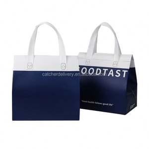 Sac isotherme robuste en non-tissé avec doublure en feuille d'aluminium, logo personnalisable, idéal pour pizzas, soupes chaudes, courses froides - Product Image 1