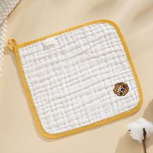 Lingettes pour le visage et bavoirs pour enfants en coton 100% naturel, douces, 6 couches, lingettes pour bébés, serviette pour bébé, broderie - Product Image 3