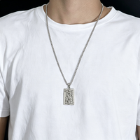 Collana con Ciondolo Teschio Vintage in Fusione a Caldo, Stile Poker, da Uomo, Rock Hip Hop, Miniatura, Catena per Maglione, Accessori Moda - Grande Offerta