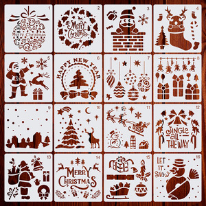 Pochoirs en plastique PP blanc bon marché, modèle de dessin de fleur et de Fruit pour enfants, <span class=keywords><strong>peinture</strong></span> de bricolage - Product Image 6