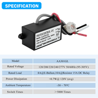 Interruptor Fotoeléctrico Inductivo para Exteriores CNRIYA AC95-305V 10A AA-300GL LED Disponible para Control de Iluminación Diurna y Nocturna