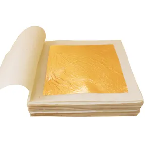 Bán Hot Loose Đóng Gói 24K Pure Gold Foil Leaf Sheets Đối Với Mặt Nạ Chăm Sóc Da 99% Facial Gold Leaf