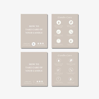 Tarjetas de instrucciones para el cuidado de velas impresas personalizadas Tarjetas de información para el cuidado de velas Tarjetas de visita para el cuidado de velas