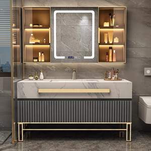 Горячая распродажа: Тумба для ванной комнаты из дерева с раковиной, производство мебели для ванных комнат - Product Image 3