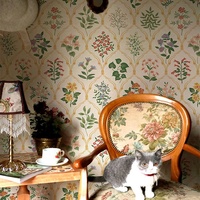 Papier peint floral peint à la main plante feuille salon TV fond papier peint sans couture papier peint chambre salle à manger mur tissu