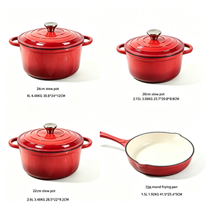 Set di Pentole in Ghisa 5 Pezzi, Adatte al Forno, Padelle e Pentole per Cucina, Set di Pentole per Fornelli a Induzione e Gas - Product Image 4