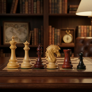 Juego de Mesa y Piezas de Ajedrez de Madera Hechas a Mano con Acabado Natural y Oscuro, Duraderas para Uso en Exteriores - Product Image 3