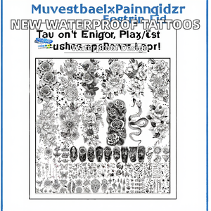 Nouveauté - Tatouages temporaires imperméables en papier - Rose, papillon, animaux - Tatouages sexy pour femmes et adultes - Product Image 2