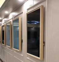 Marco de Fotos Digital de Madera Sólida de 21.5 Pulgadas, Pantalla Publicitaria con Reloj, Reproducción de MP3, Video y MP4 a través de USB