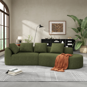 Modern Curved Sectional <b>Sofa</b> with High-Density Fully Compressed <b>Sponge</b> and Chaise Lounge - Product Image 1