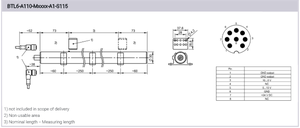 Capteur de déplacement linéaire Balluff BTL6-A110-M0525-A1-S115, adapté aux applications industrielles conventionnelles et à certaines applications civiles - Product Image 2