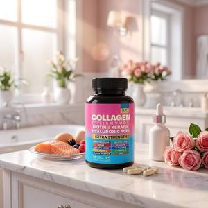 Suplemento de Péptidos de Colágeno Puro Biolex para una Piel Radiante y Cabello Saludable, Apto para Dietas Keto y <span class=keywords><strong>Paleo</strong></span>, 60 Cápsulas, OEM, ODM, Marca Privada, Venta al Por Mayor - Product Image 2