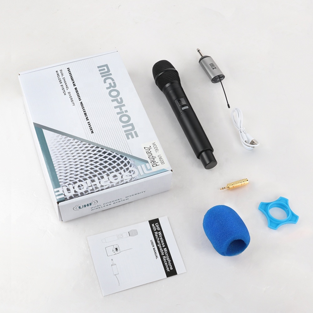 Portable sans fil uhf woval micro professionnel pour le chant