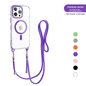 Coque de téléphone transparente magnétique en TPU faite à la main YX, avec cordon, pour Apple <span class=keywords><strong>iPhone</strong></span> 16 <span class=keywords><strong>Pro</strong></span> – <span class=keywords><strong>Nouveauté</strong></span> transfrontalière très prisée en Chine - Product Image 6