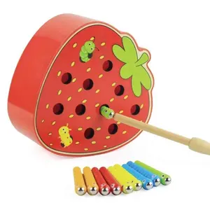 나무 장난감 아기 메모리 훈련 일치하는 쌍 게임 수학 조기 교육 대화 형 장난감 먹는 사과