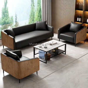 Canapé de bureau moderne pour réception d'affaires et réunions, combinaison canapé et table basse de bureau - Product Image 1
