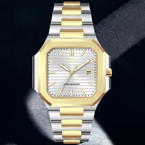 Nouvelle montre pour homme de forme carrée, tendance, avec calendrier et affichage lumineux, pour les affaires, vente en gros d'usine de montres à quartz cool - Product Image 4