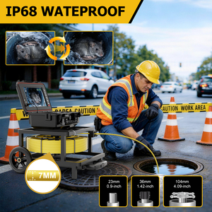 Caméra d'inspection de canalisation 20M-50M 512Hz auto-nivelante 1080P avec câble de 7 mm, caméra vidéo portable à tige de traction pour plomberie et drainage - Product Image 4