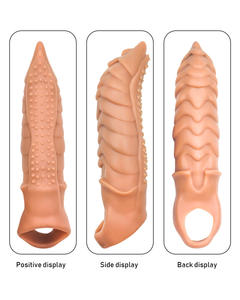 ユニークなオオカミの頭の形のディルドスリーブ、男性の拡大とスタミナトレーナーカップル用大人の大人のおもちゃ - Product Image 5