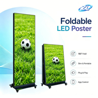 Écran LED portable pliable GoB ultra-lumineux P2 P2.5, contrôle WiFi, signalisation numérique, publicité d'animation pour entrée de centre commercial