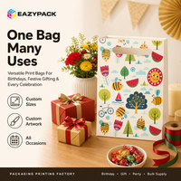 Tas Hadiah Anak Custom Grosir Motif Kartun Cerah Tas Permen Pipih untuk Souvenir Pesta Anak