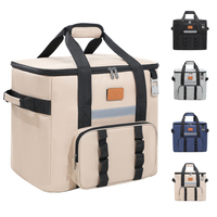 Sac isotherme à fermeture éclair en polyester à motif de lettres, panneau solaire, imperméable, isolé, pour le déjeuner, pour conserver les aliments et les boissons frais