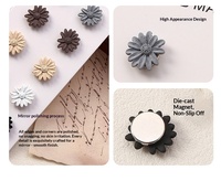 Magnet Hijab Tanpa Peniti, Penjepit Kerudung Bunga Magnetik Kuat, Bros Pin Buatan Tangan dari Paduan Seng, Aksesoris Empat Musim, 12pcs