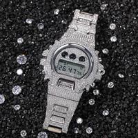 UWIN Iced Out Herren Luxus Digitaluhren mit vollem Zirkonia Besatz Handgelenksuhren Rapper Schmuck