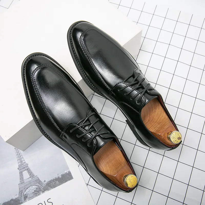 Fashion Men Outdoor Footwear U-Tip PU Leather Casual Walking Style Shoes Men Office Dress Shoes & Oxfords