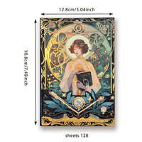 Caderno Retro Floral A5 para Mulheres NAA17, Capa Dura Elegante com Acabamento Dourado e Papel Grosso Costurado