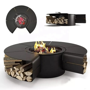 Outdoor Smokeless <strong>Fire</strong> <strong>Pit</strong> <strong>Table</strong> Patented Steel <strong>Fire</strong> <strong>Pit</strong> with Garden Furniture Set - Product Image 1