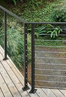 Rampe de balustrade à câbles en acier inoxydable noir mat pour escaliers, balcons et terrasses extérieurs, faible entretien