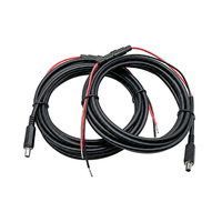 16AWG penguncian DC 5521 kabel daya steker jantan dengan kabel Sekring pegas ekor babi untuk Panel surya, mobil, aplikasi rumah