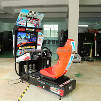 Simulateur de course automobile à prix d'usine, écran LCD 32 pouces, machine de jeux d'arcade de course automobile, 2 joueurs, jeux vidéo en anglais