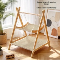 Neues Katzenbett aus Polyester im niedlichen Stil: Katzenbaum-Hängematte, Katzenwippe, Haustierschaukel, doppellagiges Ganzjahres-Haustierbett