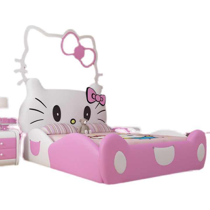 Modern Design Furniture Queen Frame Hello Kitty Bed Girl Cartoon Double Wood Children Beds for Kids