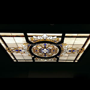 Panneau de plafond en verre teinté durable de style européen Tiffany, fourni par l'usine, pour salle à manger, salon, hôtel - Product Image 5