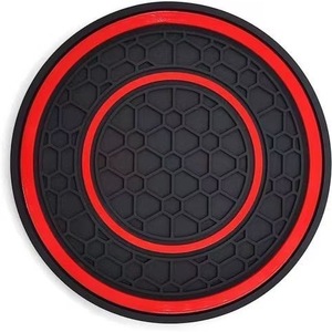 Porte-gobelet de voiture Shang Fu à double anneau, motif nid d'abeille, antidérapant, imperméable, PVC, 1 pièce - Product Image 1