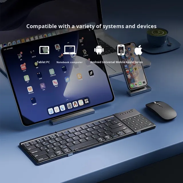New Portable Plastic Wireless Keyboard Optical Desktop Computer Foldable Keyboard for Computer Phone Laptop