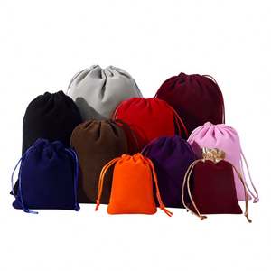 Sac en velours à cordon de serrage pour bijoux, sac de rangement en velours personnalisé, emballage cadeau en velours avec logo personnalisé - Product Image 3