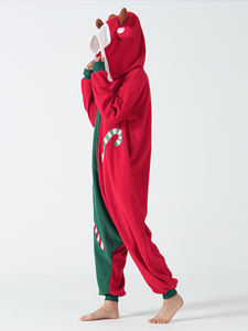 Pijama Kigurumi para Adultos Unisex <span class=keywords><strong>de</strong></span> Felpa <span class=keywords><strong>Polar</strong></span> Grueso y Cálido con Capucha, Ropa <span class=keywords><strong>de</strong></span> Dormir Estampada al <span class=keywords><strong>Por</strong></span> <span class=keywords><strong>Mayor</strong></span> para Navidad - Product Image 5