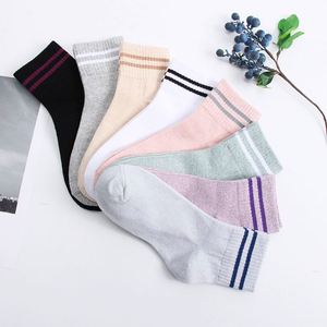 Spring Summer New Fashion Women <b>Socks</b> Stripe Breathable Cotton Medium Tube Sport <b>Socks</b> - Product Image 1
