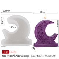 Moule en silicone pour bougie parfumée K592 DIY Moule en plâtre arqué 3D Mandala Croissant de Lune Décor Eid Mubarak Ramadan Moule pour bougie