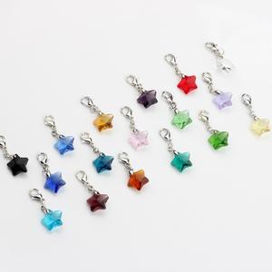 Modedesign Geburtsstein Fünf-Spitzen-Stern-Anhänger DIY Ohrring-Zubehör Hummer-Clamps kleiner Anhänger - Product Image 5